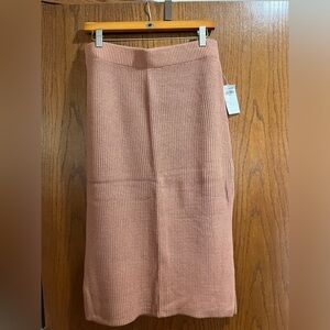 Abercrombie & Fitch Blush/Warm Tan Knit Midi Pencil Skirt